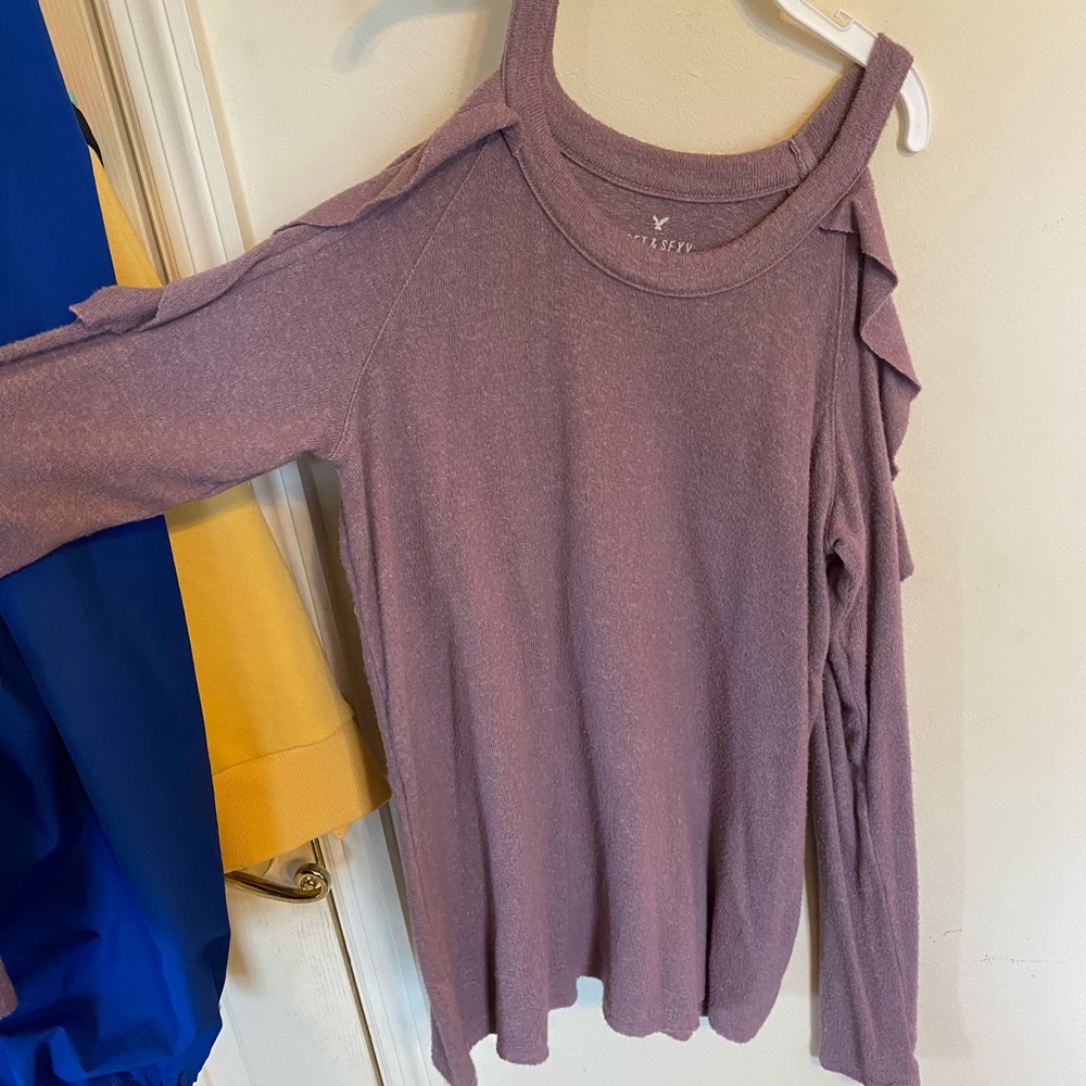 American Eagle purple plush shirt size small